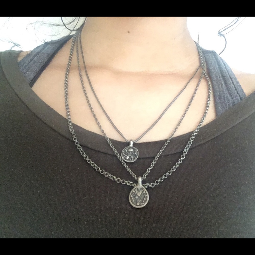 Lucky Brand triple strand chain necklace